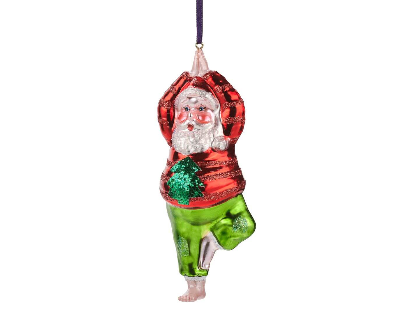 Hänger Yoga Santa, Baum-Haltung, rot/grün