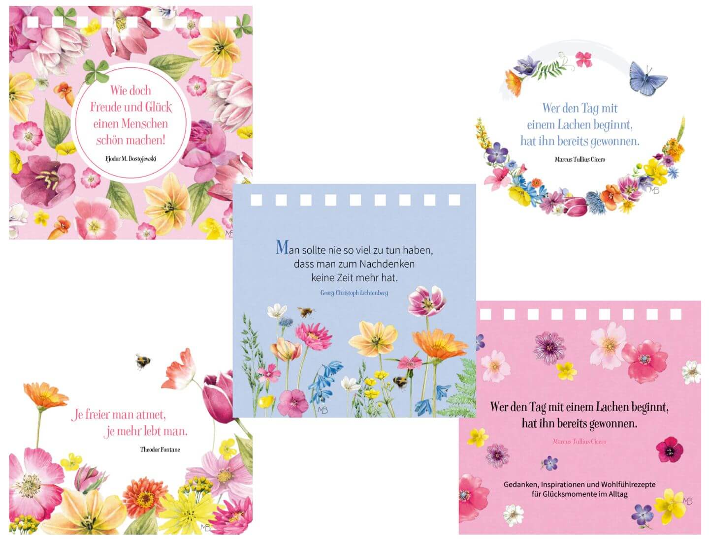 Kleines Spiralaufstellbuch: Und die Seele blüht auf (M. Bastin)