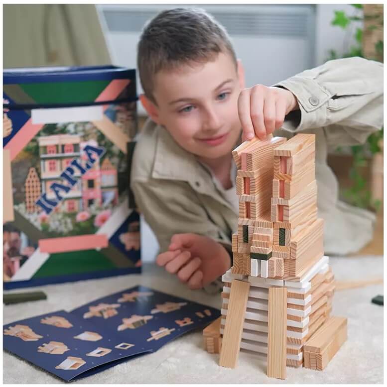 KAPLA - 200er Box - Frühling Edition - Weiß, Rosa, Grün