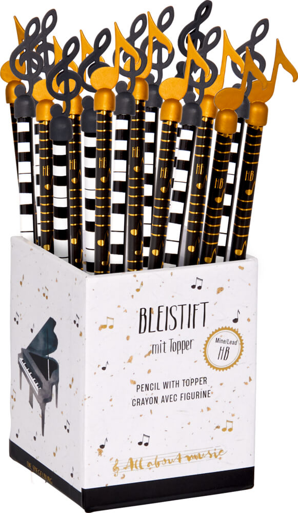 Bleistift mit Topper Notenschlüssel & Note - All about music (einzeln)