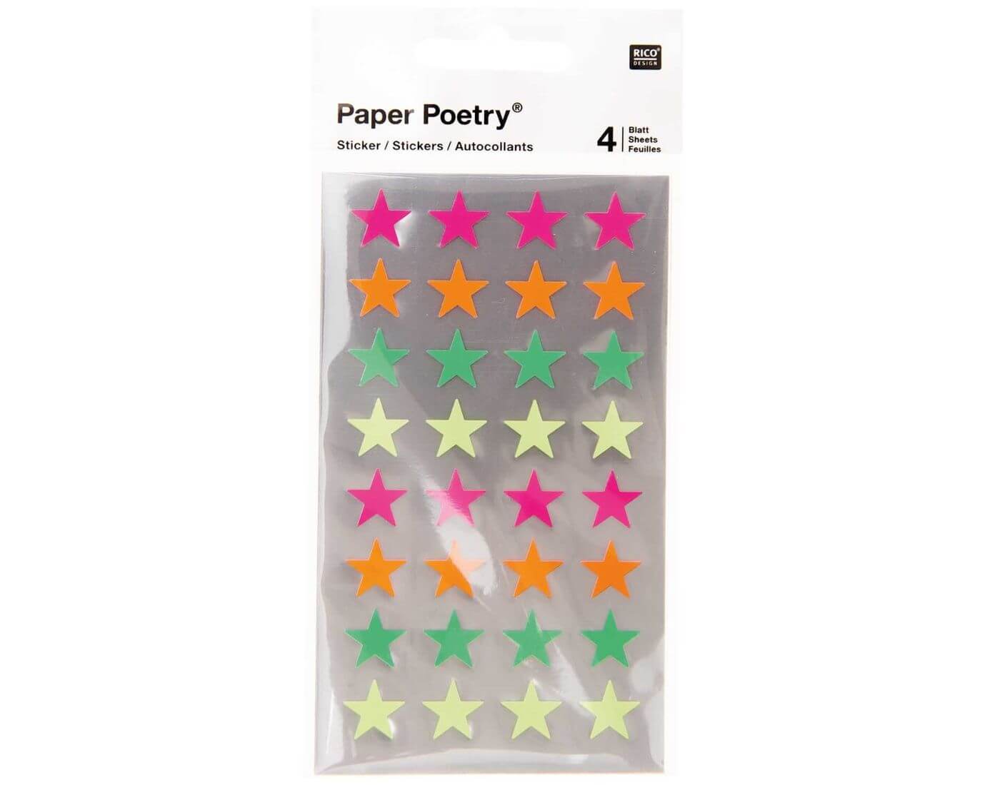 Paper Poetry Sticker Sterne neon