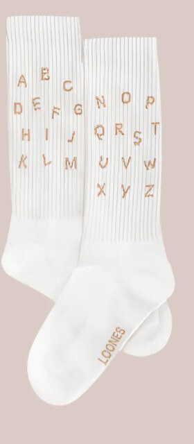 Socken - THE ABC Glitzer | gold Größe 31-34
