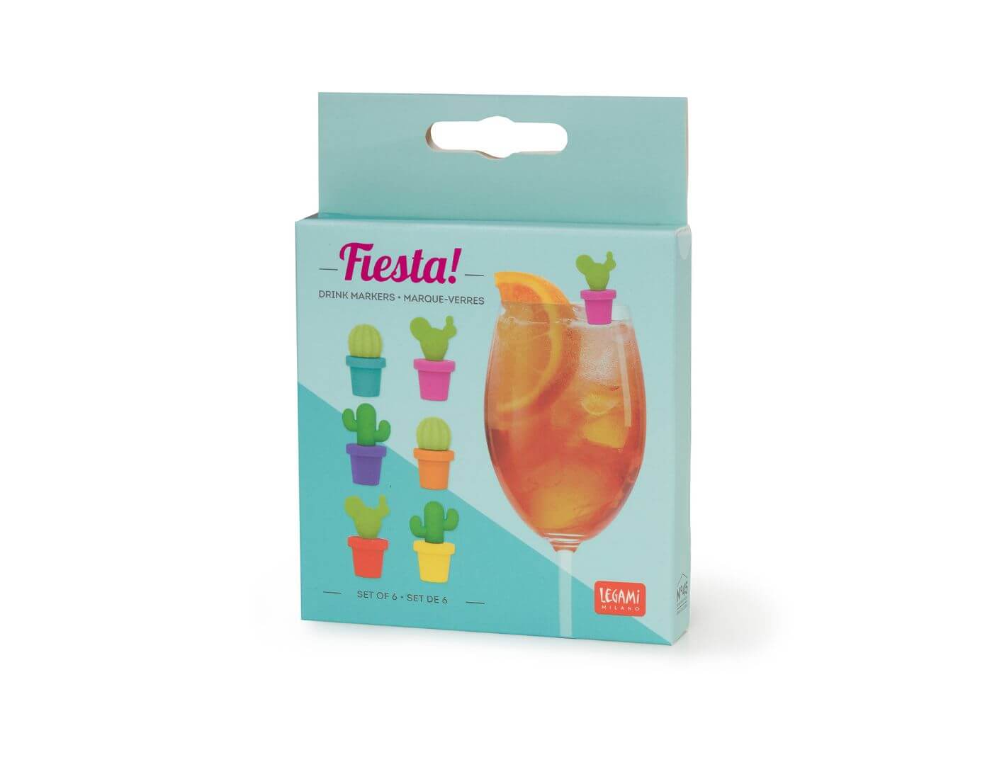 Set mit 6 Glasmarkern -  Fiesta