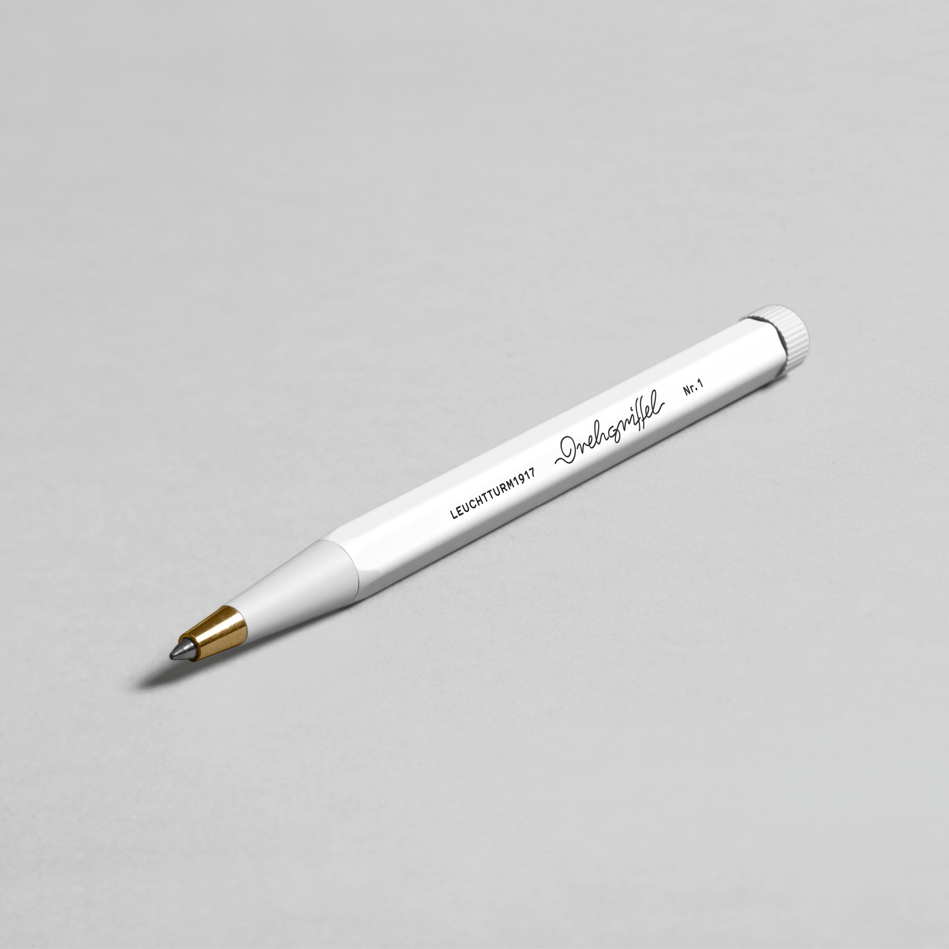 drehgriffel-nr-1-weiss-gelstift-mit-schwarzer-tinte_1 Drehgriffel Nr. 1, Weiß - Gelstift mit schwarzer Tinte