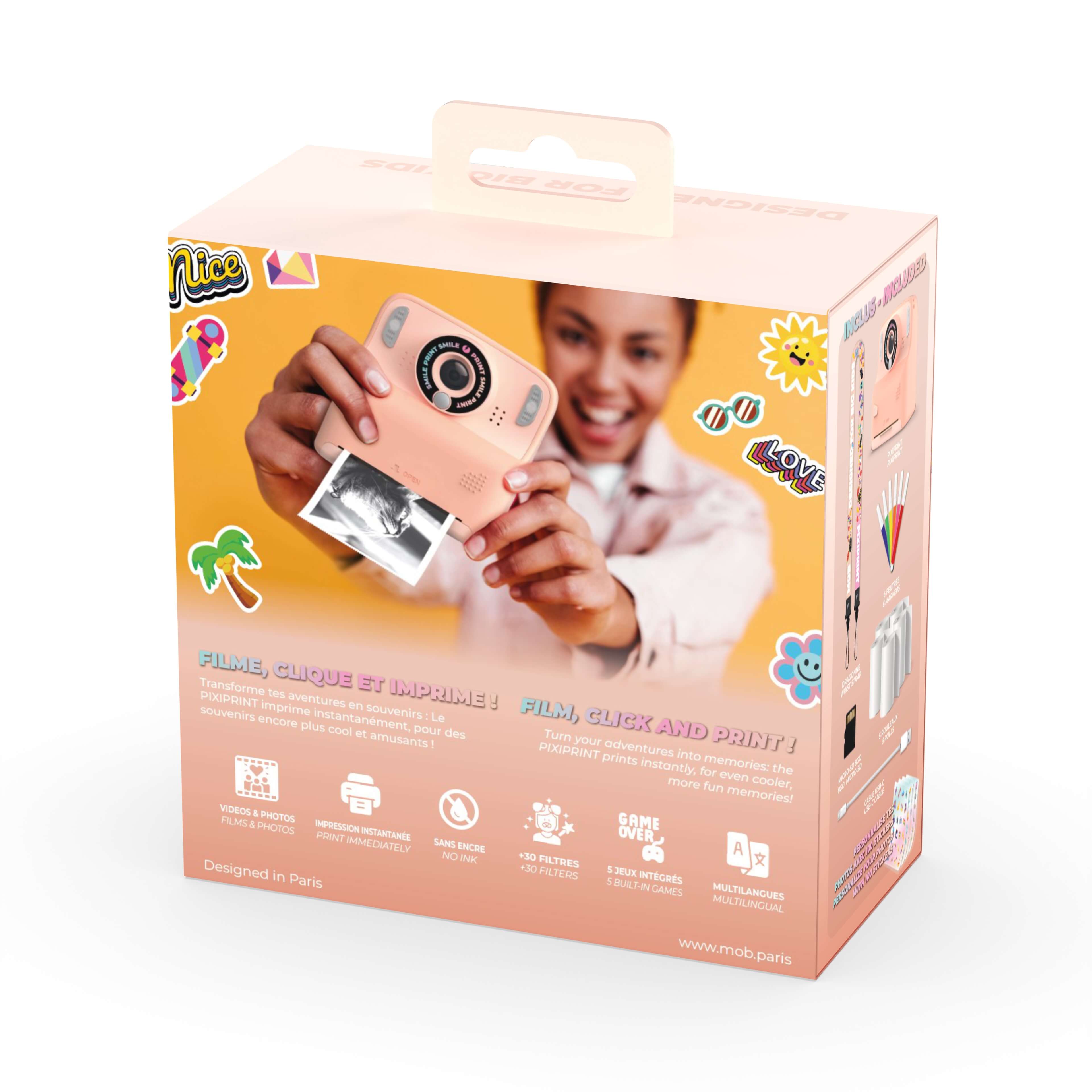 CUTIE PIXIPRINT – Digitalkamera mit Sofortdruck & Kreativset rosa