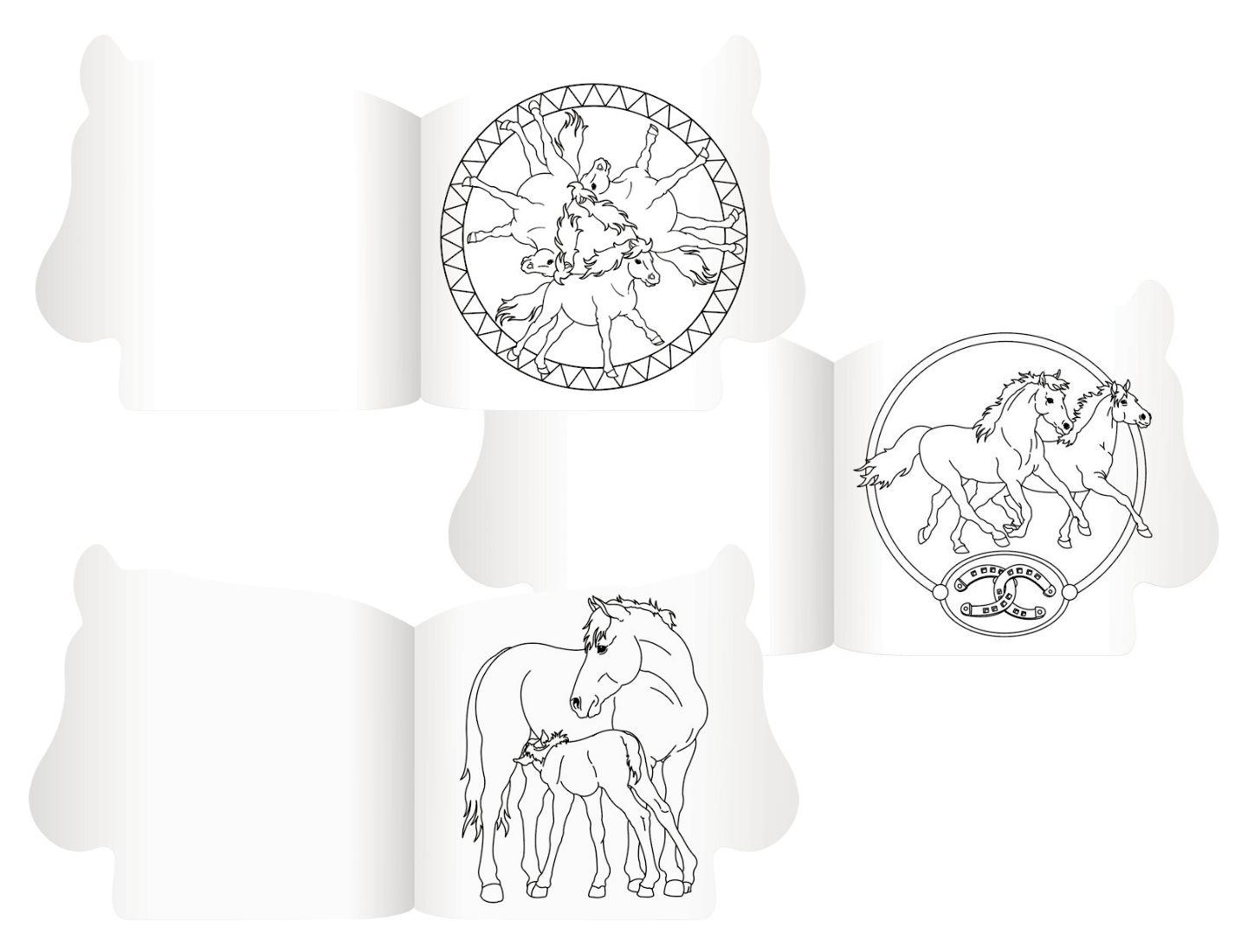 Malbuch mit Formstanzung - Pferdefreunde