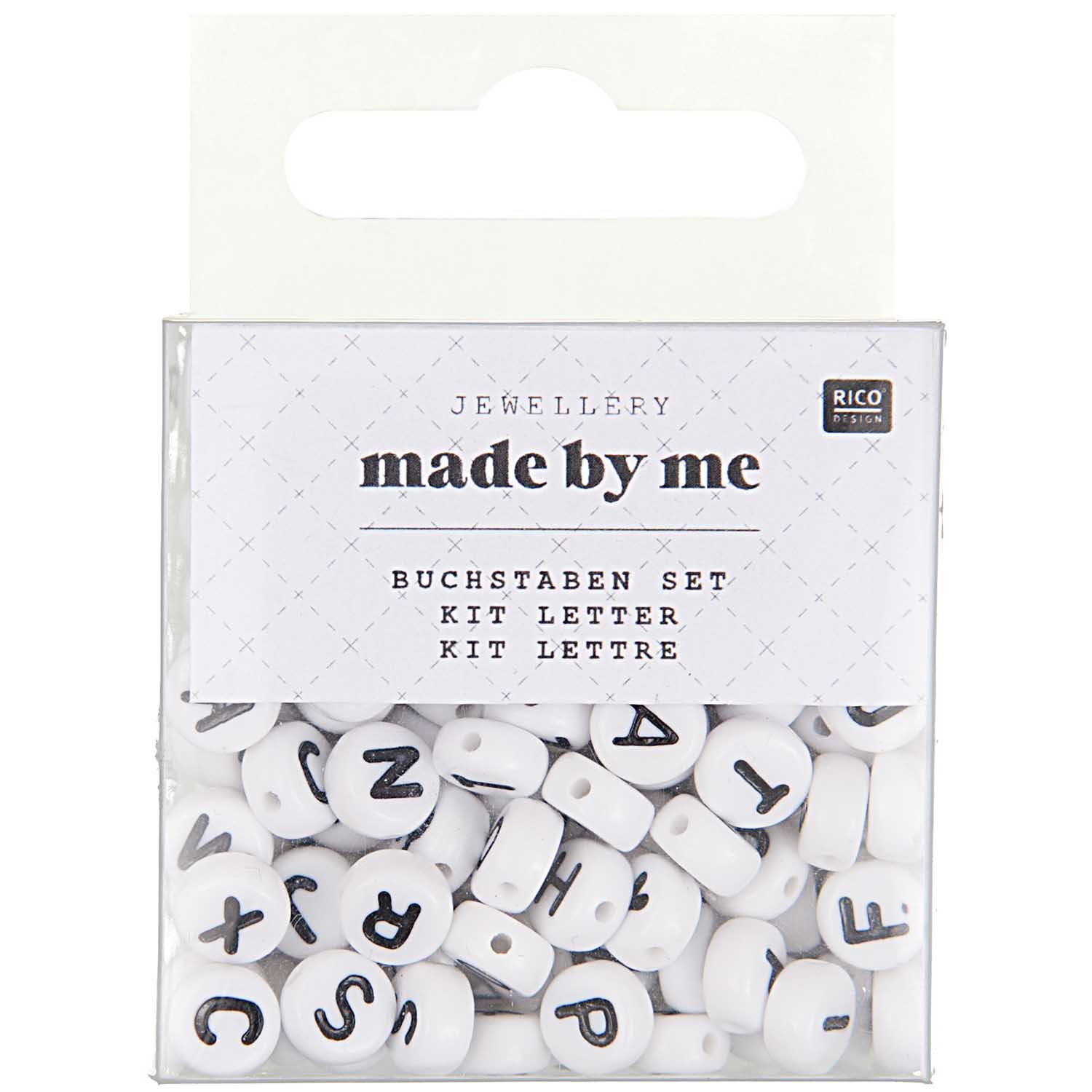 7090-62-83_1 BUCHSTABEN-PERLE RUND SCHWARZ-WEISS CA. 165 STÜCK