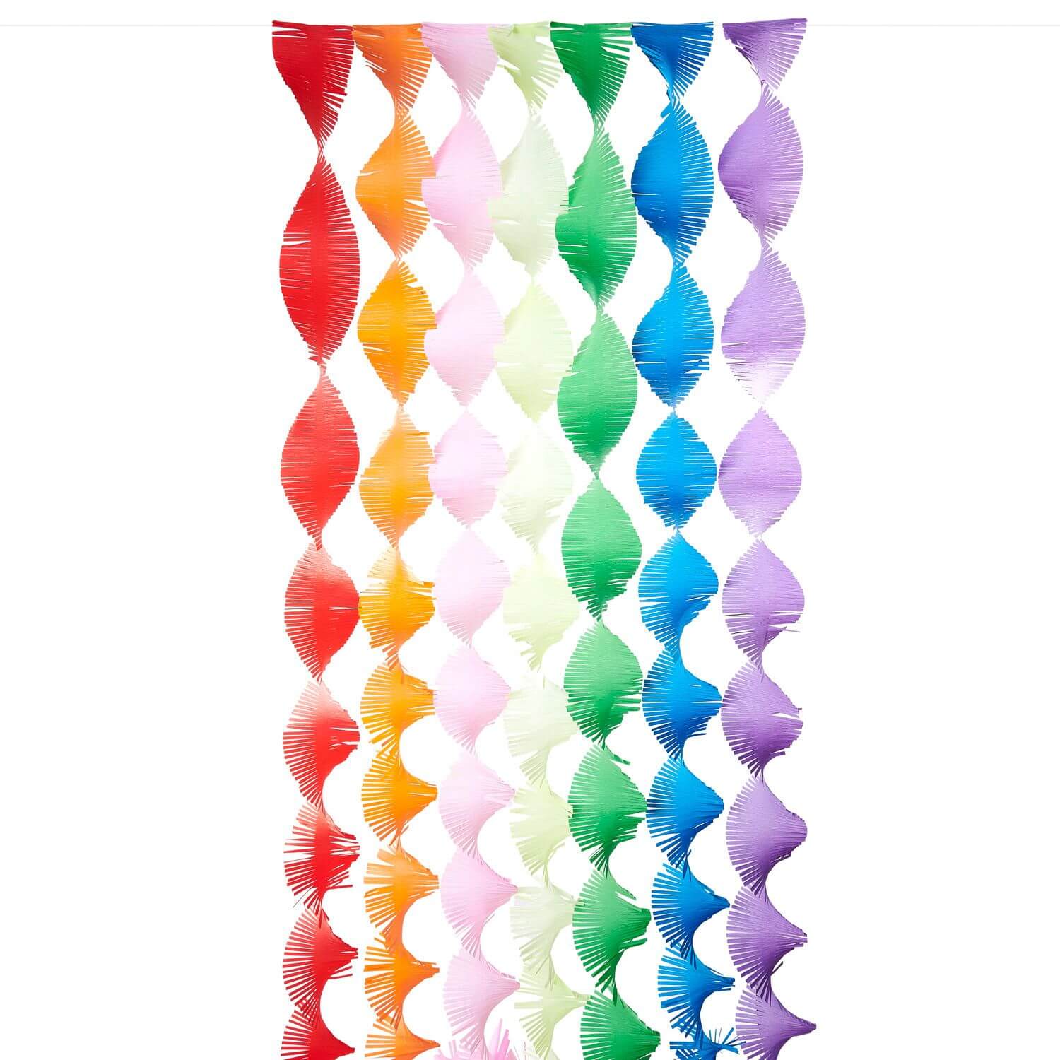 Krepp Girlanden, gedreht, Regenbogen Klassik Mix
