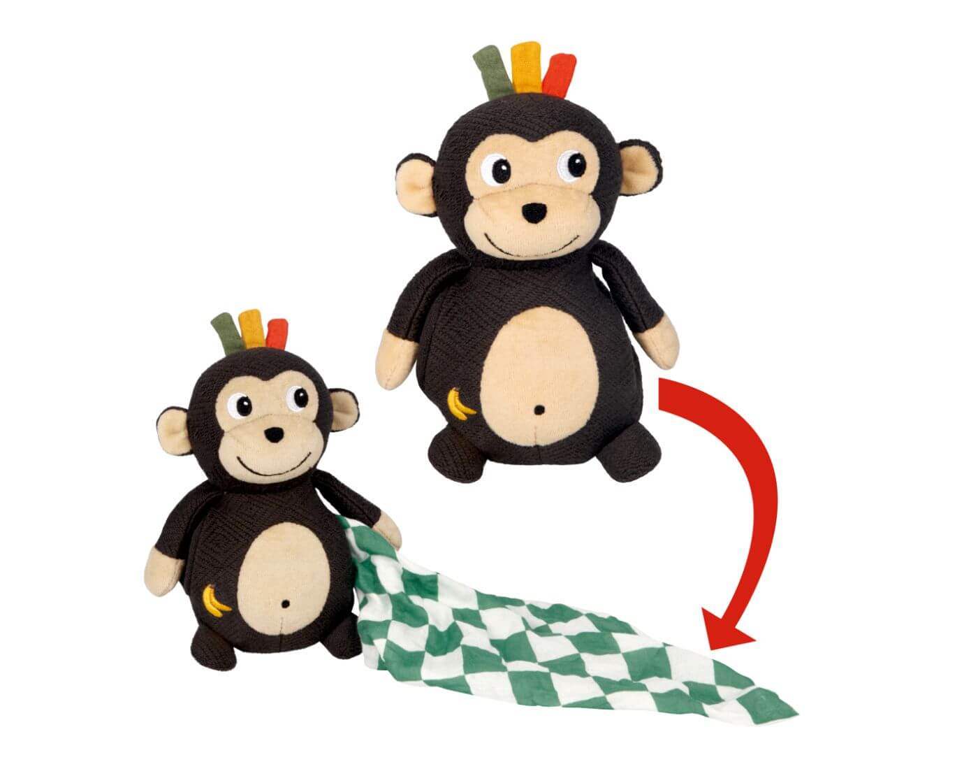Kuscheltier mit Schnuffeltuch Affe - Little Wonder