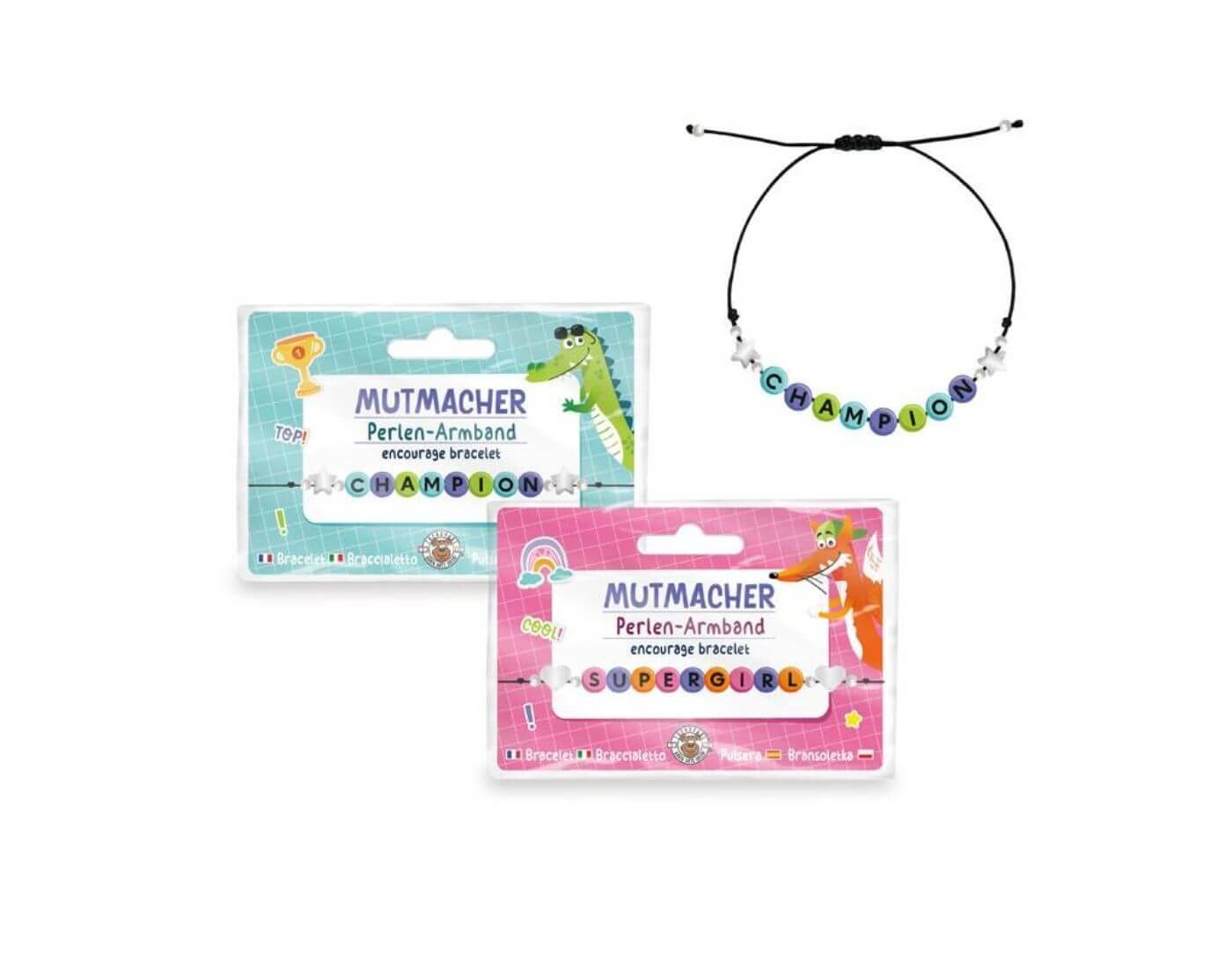 ABC-5 Perlen-Armband Mutmacher, 2-fach sortiert (einzeln)