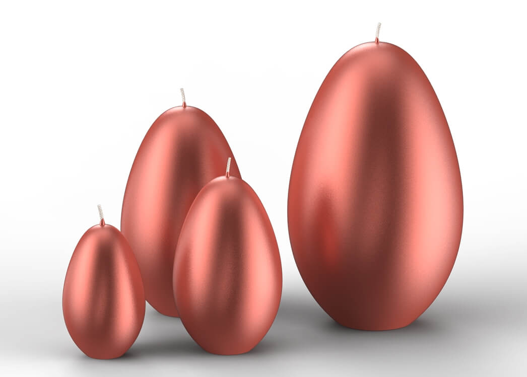 Gelackte Eikerze M Koralle Metallic