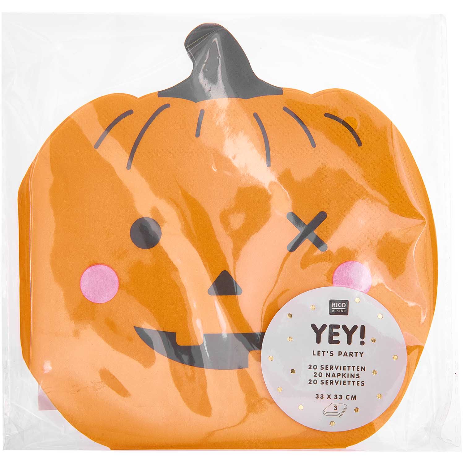 400026_2 YEY! Let's Party Servietten Kürbis - 20 Stück