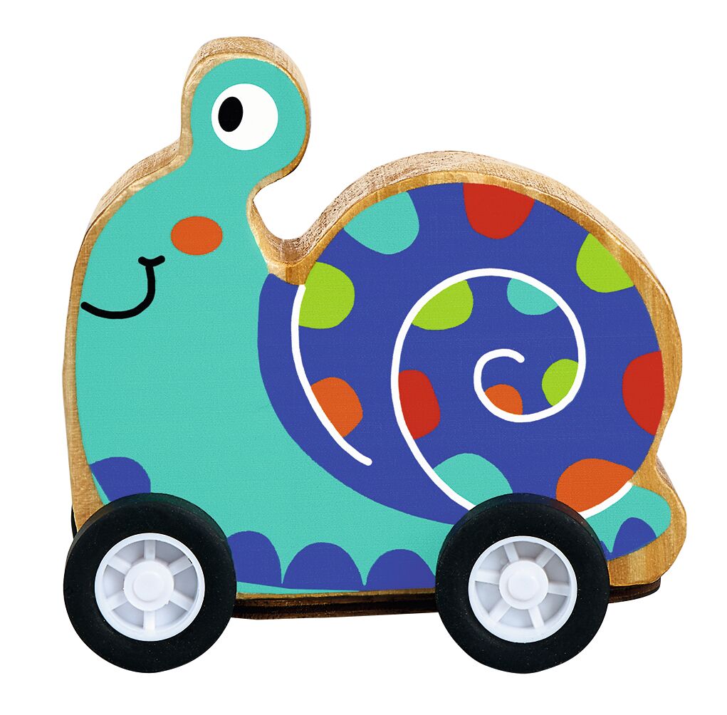 16136_Schnecke Krabbelkäfer Flinkes Rückziehtier aus Holz (versch. Motive)