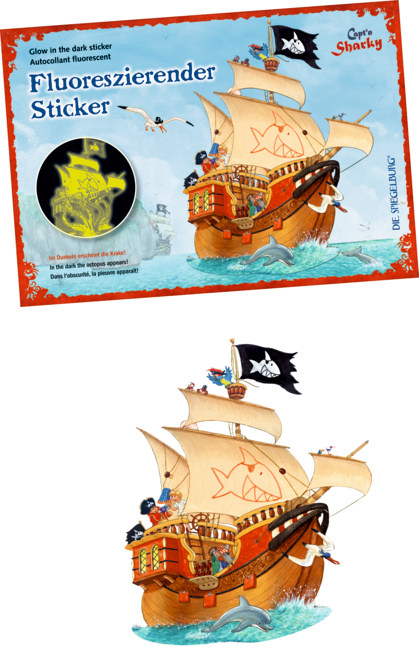 Leuchtsticker Capt'n Sharky (einzeln)