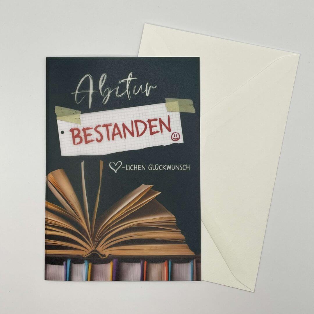 Grußkarte "Abitur bestanden" mit Umschlag