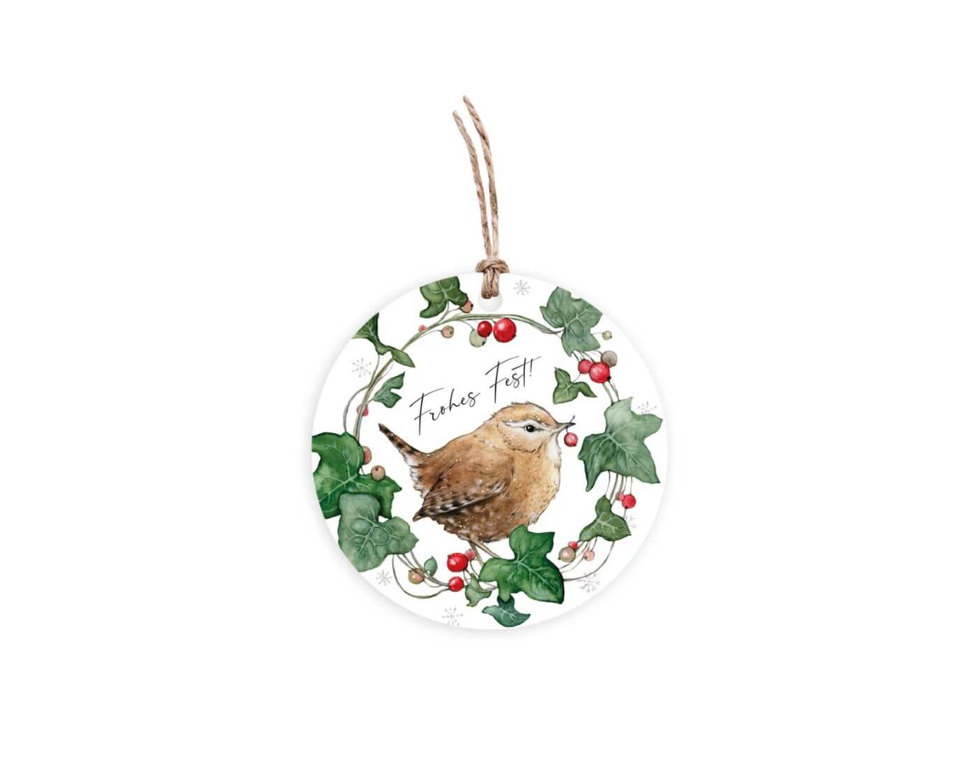 Geschenkanhänger mit Band Zaunkönig