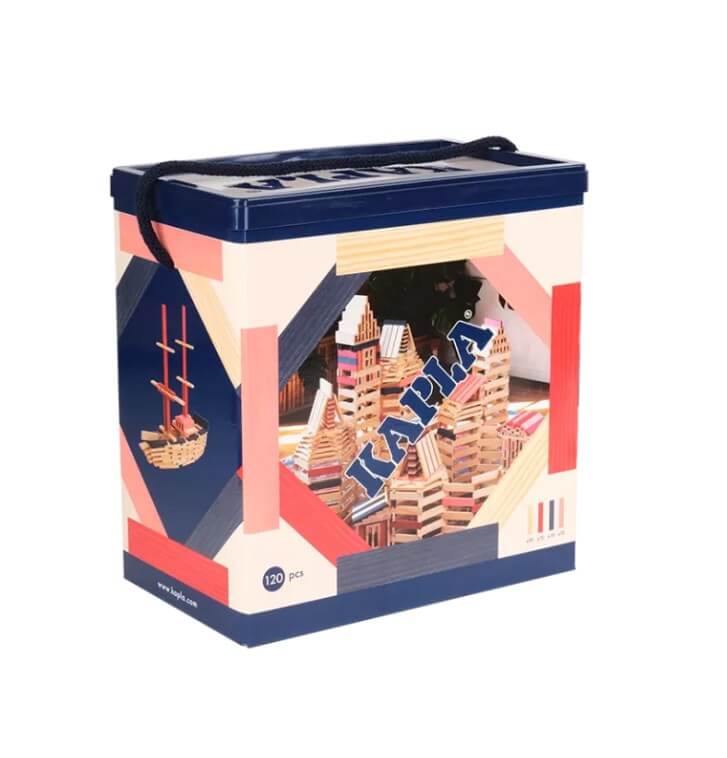 KAPLA - 120er BOX -  Dunkelblau, Rosa & Rot