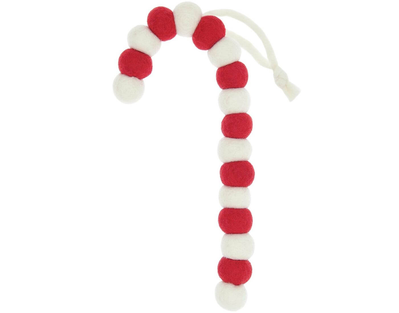 Aufhänger Filzkugeln Zuckerstange Rot/Weiß Aufhänger Filzkugeln Zuckerstange Rot/Weiß
