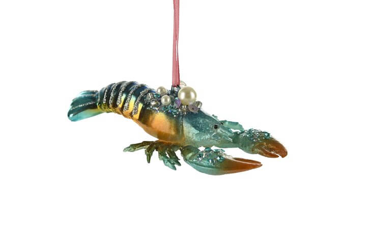 Hänger Hummer mit Perlen blau