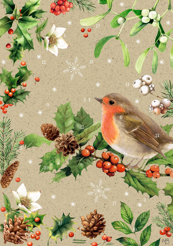 4050003952833_5 Zauber der Winternatur: A5-Graspapier-Adventskalender (Marjolein Bastin) (einzeln)