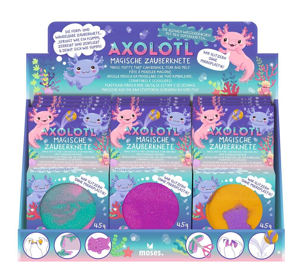 Magische Axolotl-Zauberknete (einzeln)