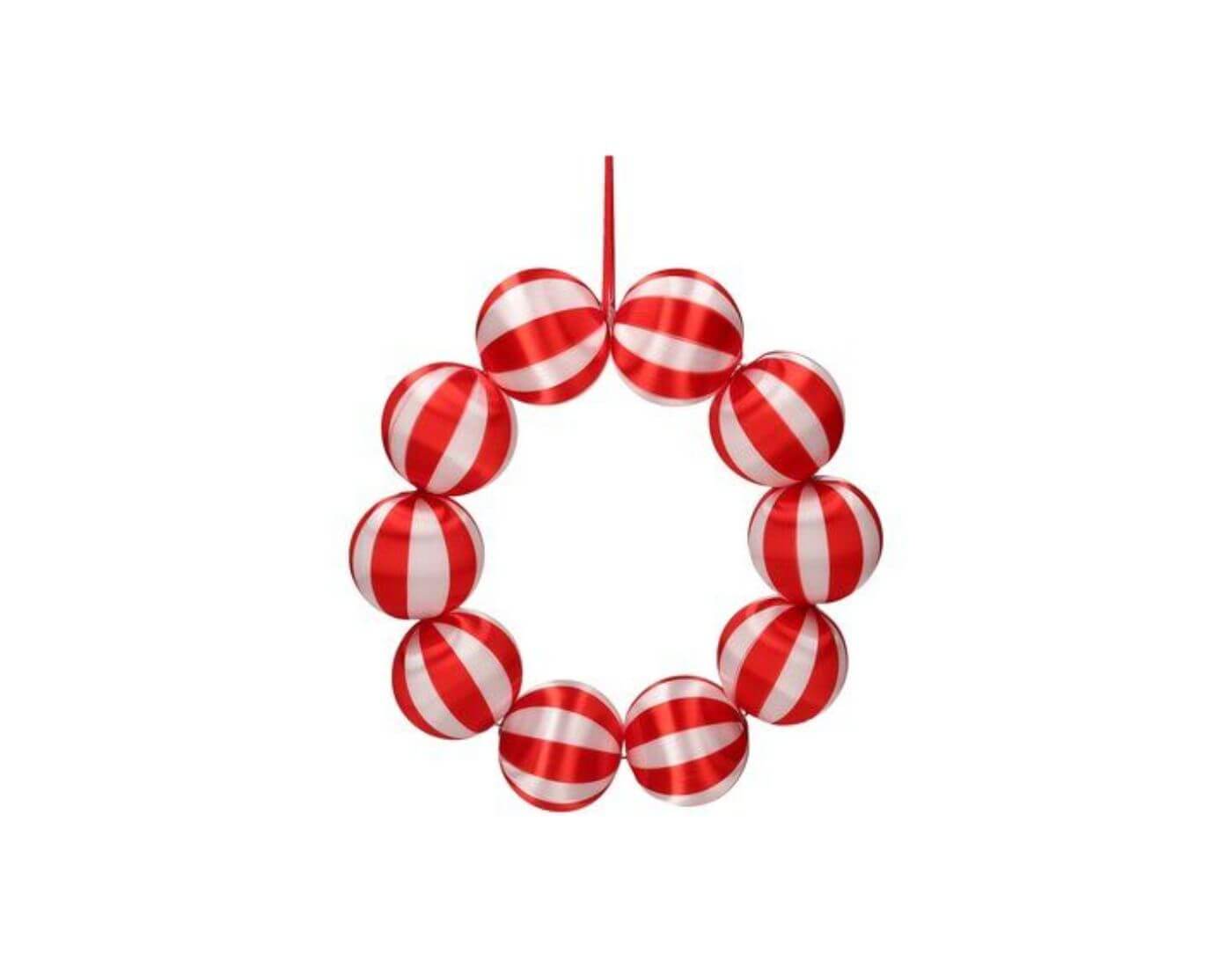 Chinois, Kugelkranz, gestreift, rot/weiß Chinois, Kugelkranz, gestreift, rot/weiß