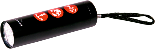 Kleine Taschenlampe (mit 9 LEDs) Capt'n Sharky (einzeln)