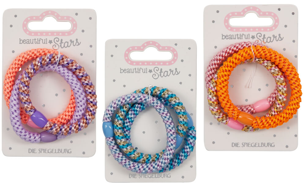Haargummis Geflochten no.3 - Beautiful Stars (einzeln)