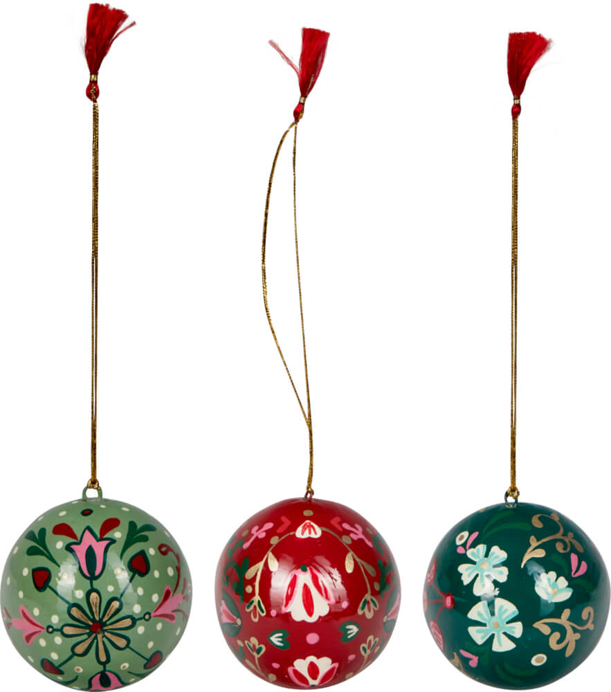 Kugel aus Pappmaché - Dekorative Weihnachten (einzeln)