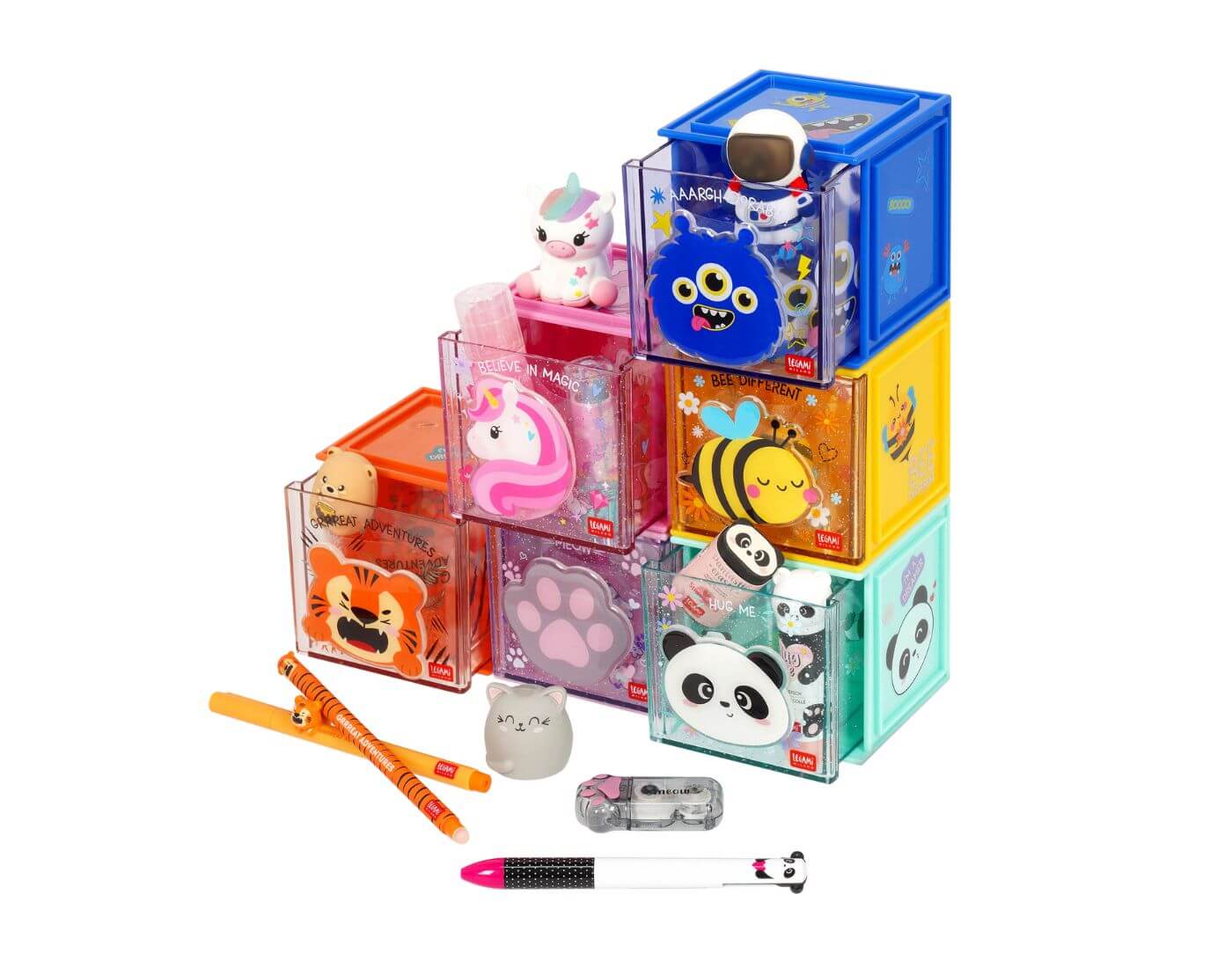 Erweiterbare Schreibtischbox - Cutie Cube Einhorn Erweiterbare Schreibtischbox - Cutie Cube Einhorn