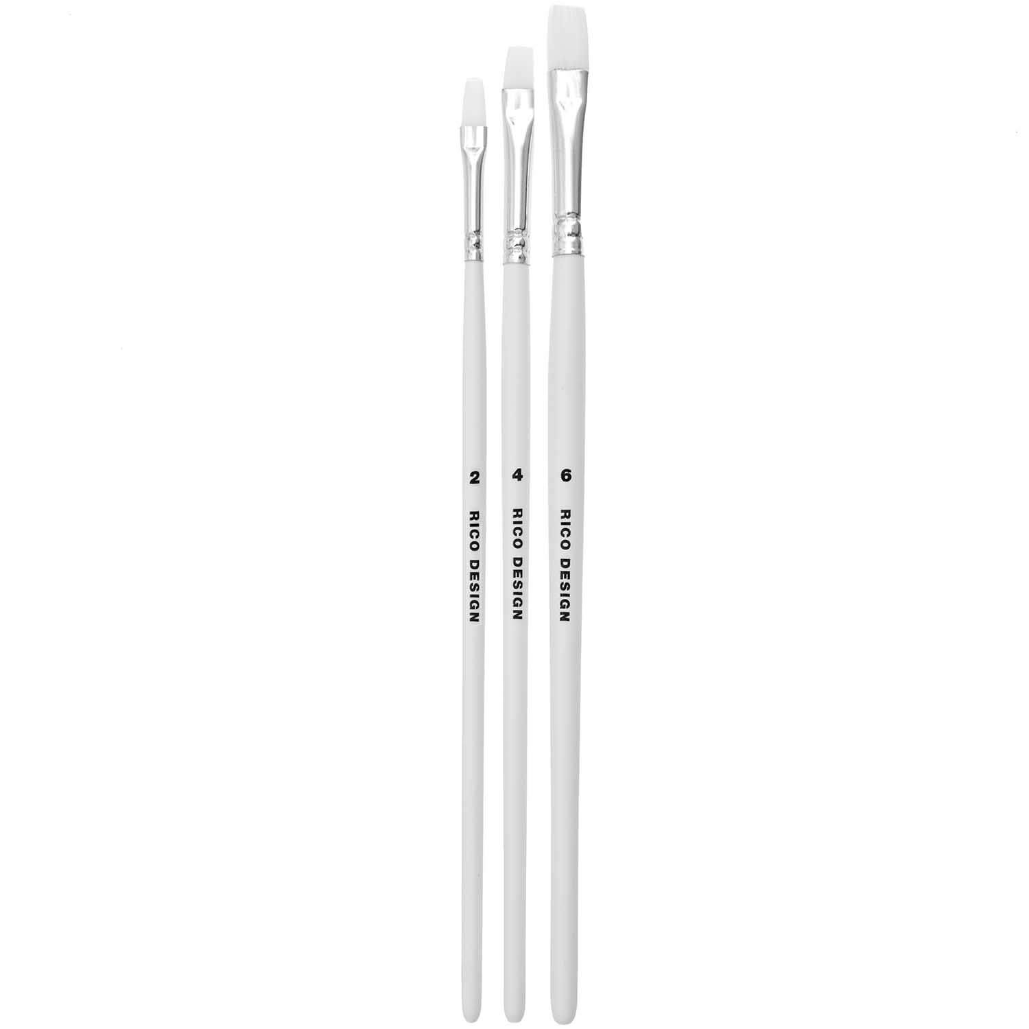 Acrylpinsel Set flach, 3-tlg.
