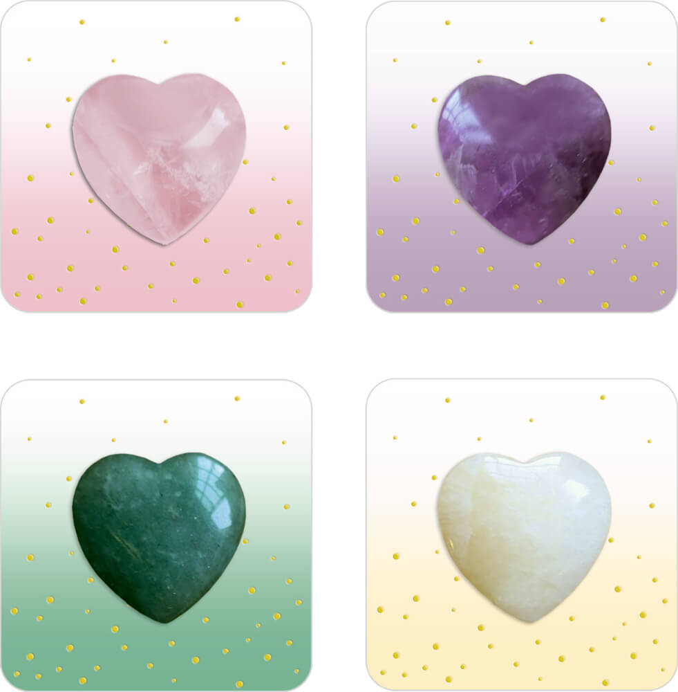 Halbedelstein-Herzen - Von Herzen (einzeln)