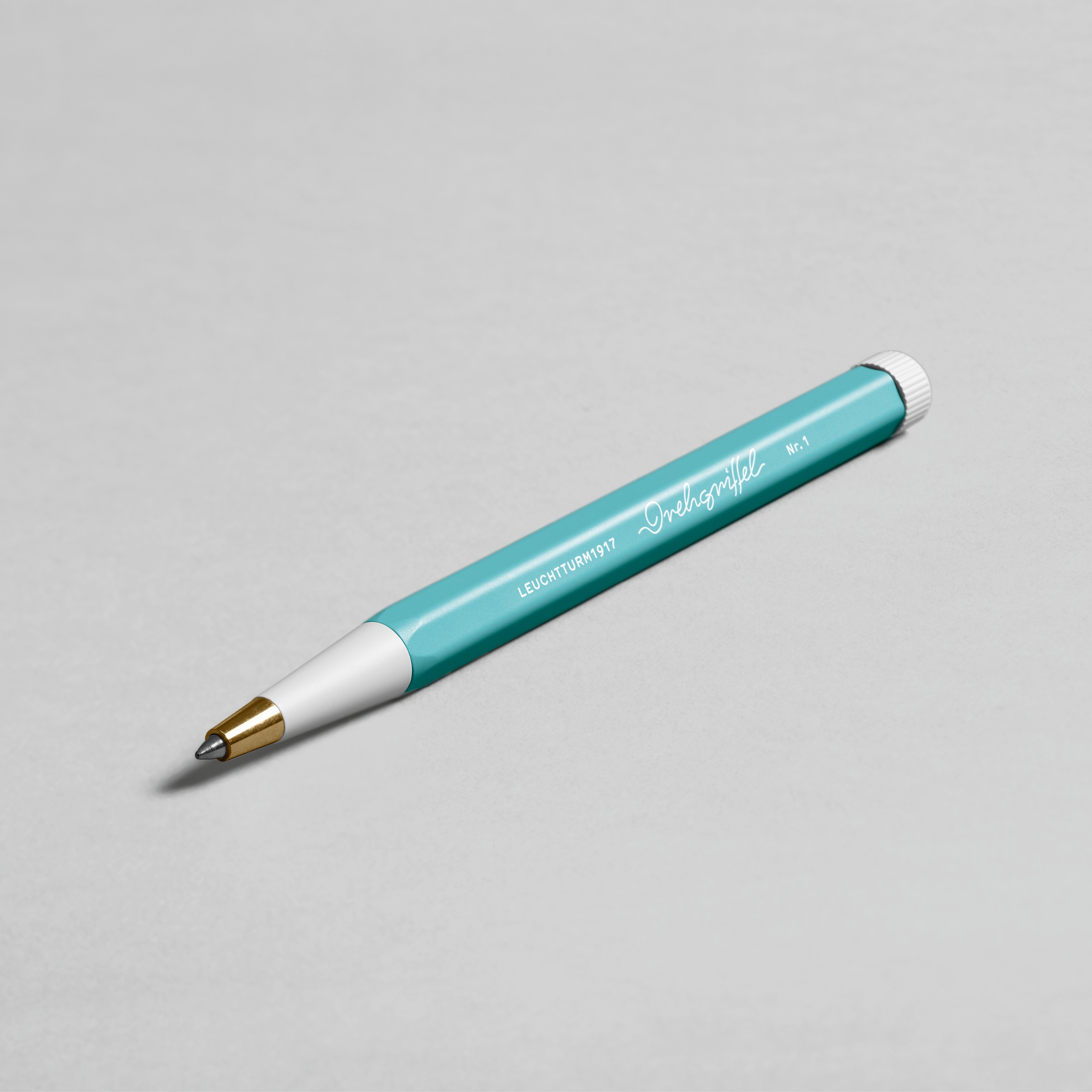 Drehgriffel Nr. 1, Aquamarine - Gelstift mit schwarzer Tinte