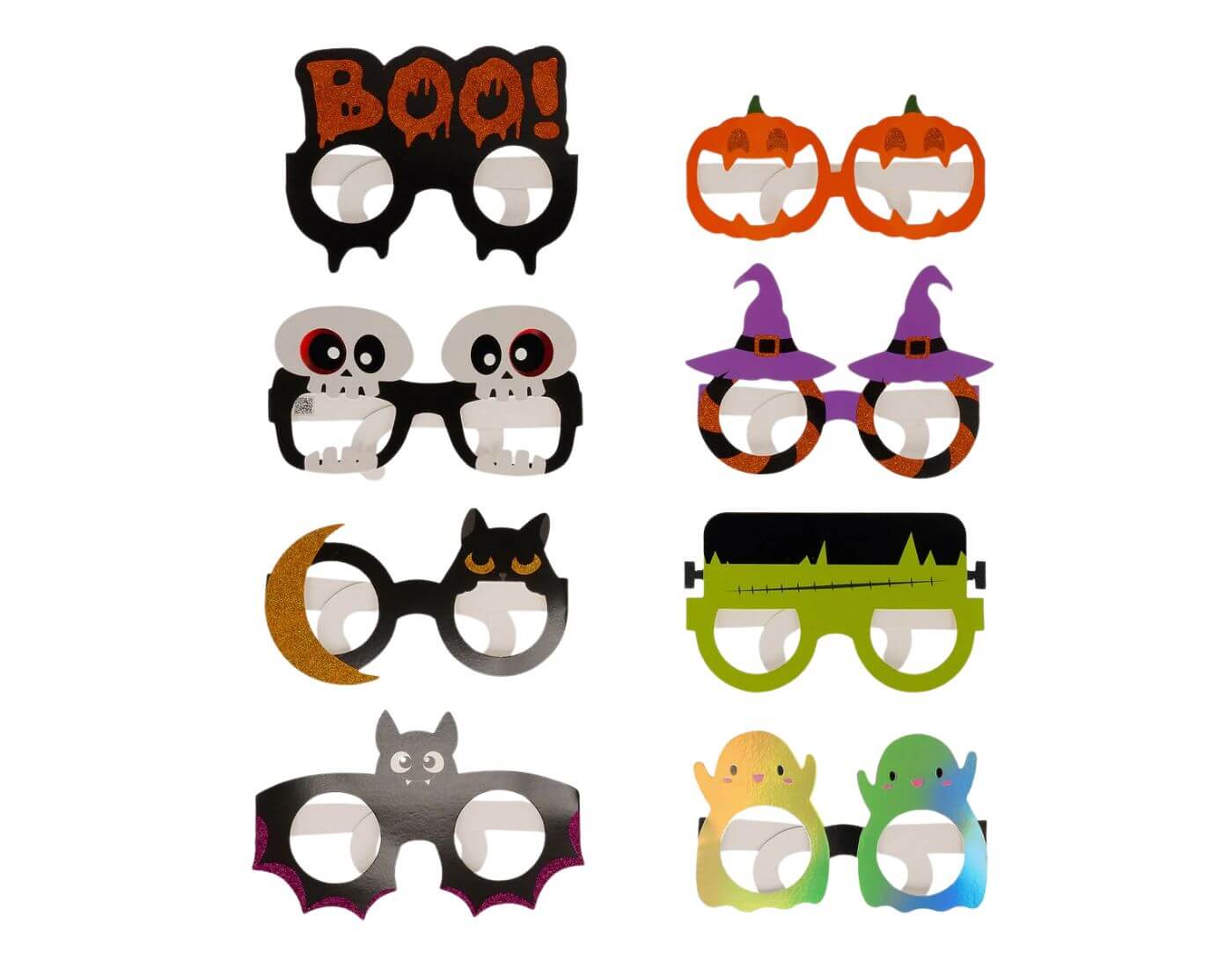 Set mit 8 Papierbrillen - Halloween Set mit 8 Papierbrillen - Halloween