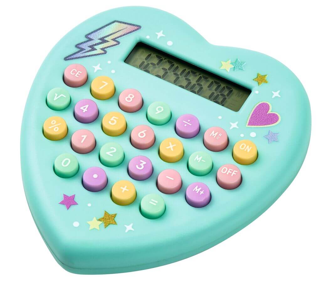 Flowers & Friends Taschenrechner in Herzform (versch. Farben)