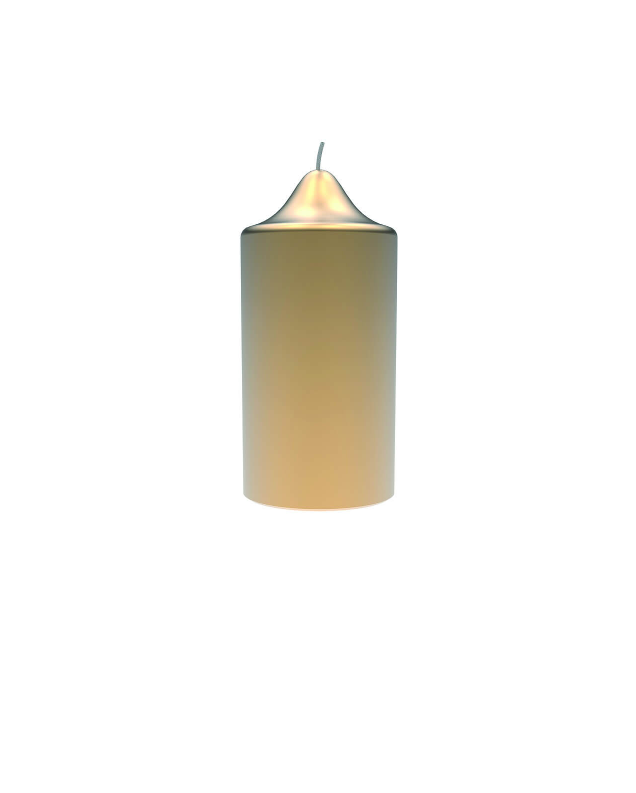 Gelackte Stumpenkerze Gold Metallic