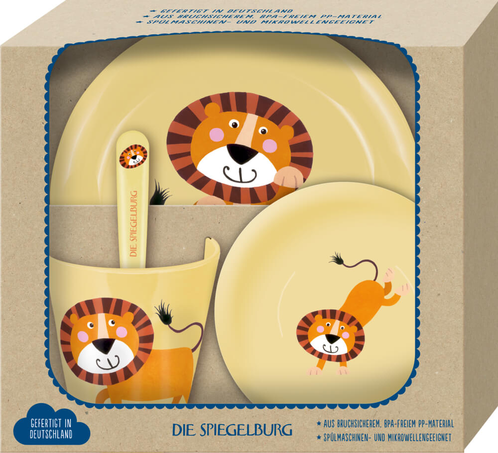 4029753224750-1 Geschirr Geschenkset Löwe - Freche Rasselbande