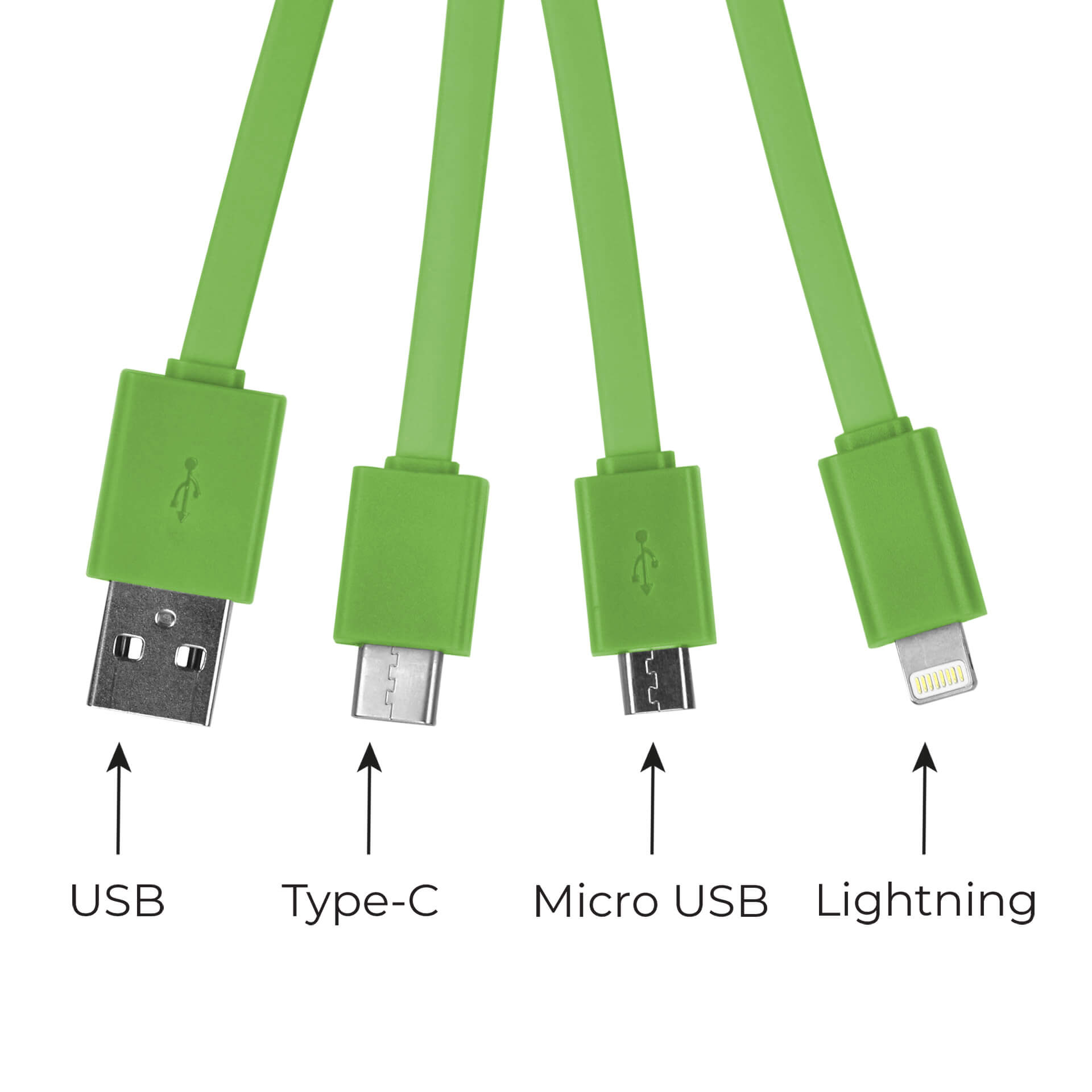 6-in-1 Ladekabel Anhänger - Link up Avocado