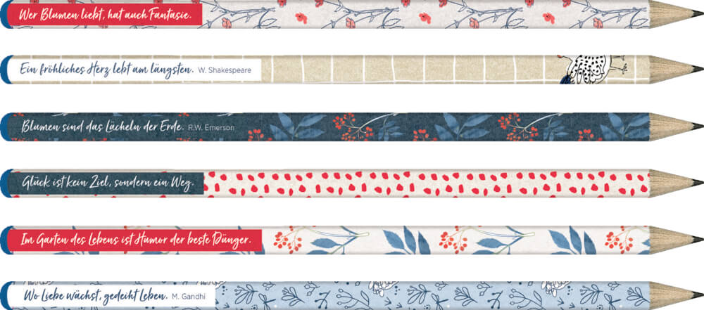 Bleistift-Set mit Sprüchen - LandLust