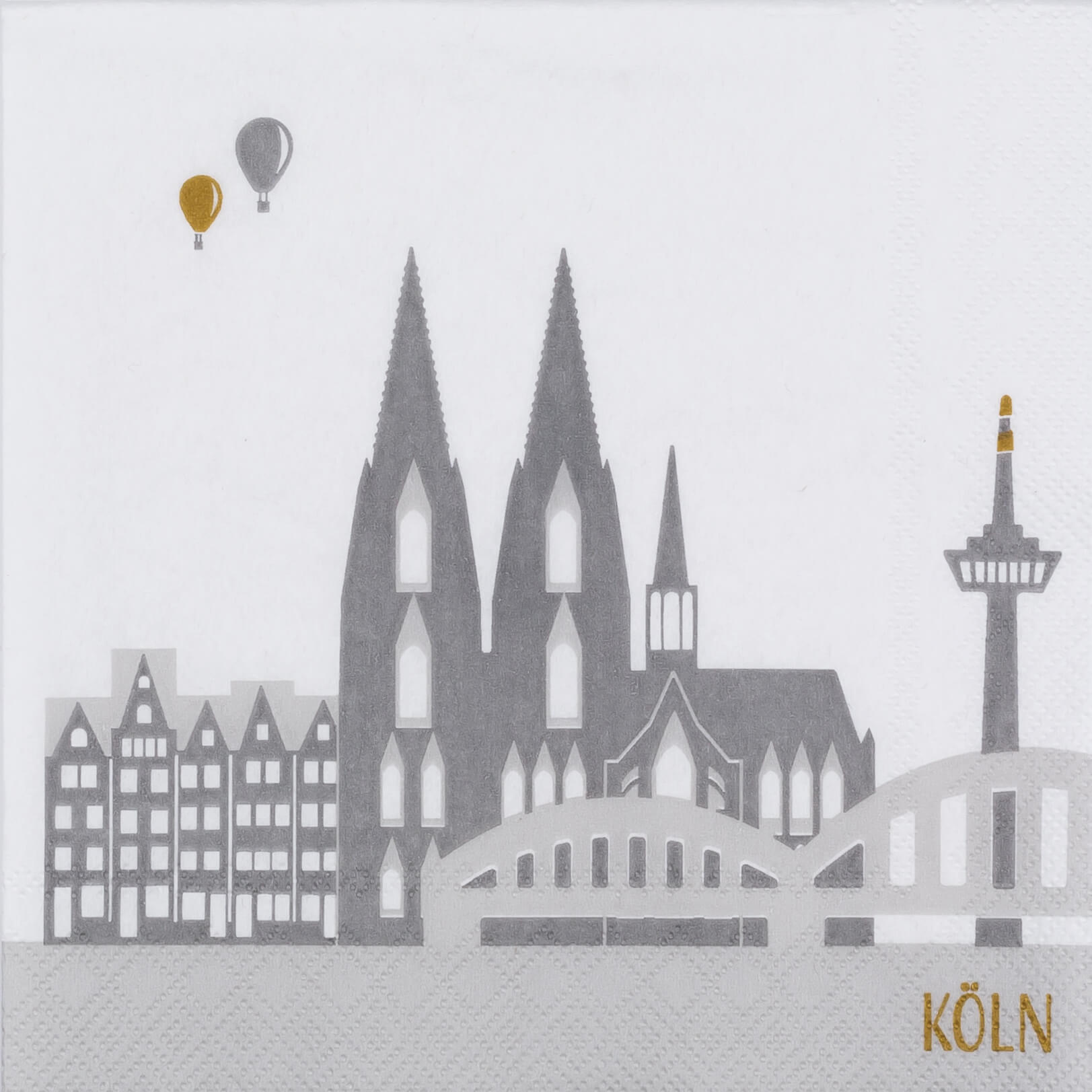 17425 Cocktailservietten Stadtsilhouette Köln