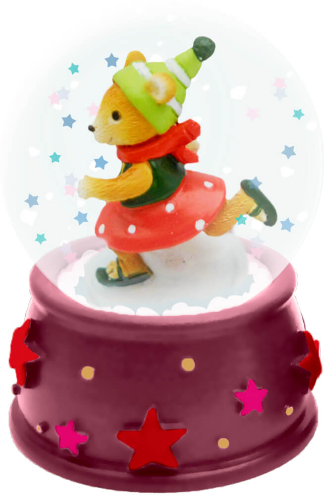 Mini-Schneekugel (Wintersport) - Wichtelzauber (einzeln)