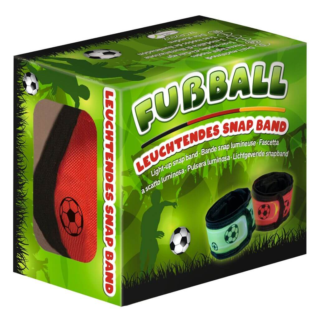 Fußball Leuchtendes Snap Band, sort.