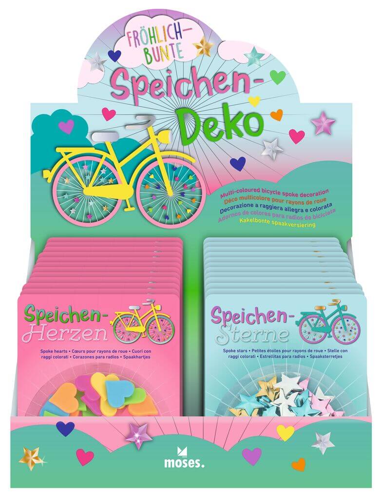 Speichenclips Herzen oder Sterne (einzeln)