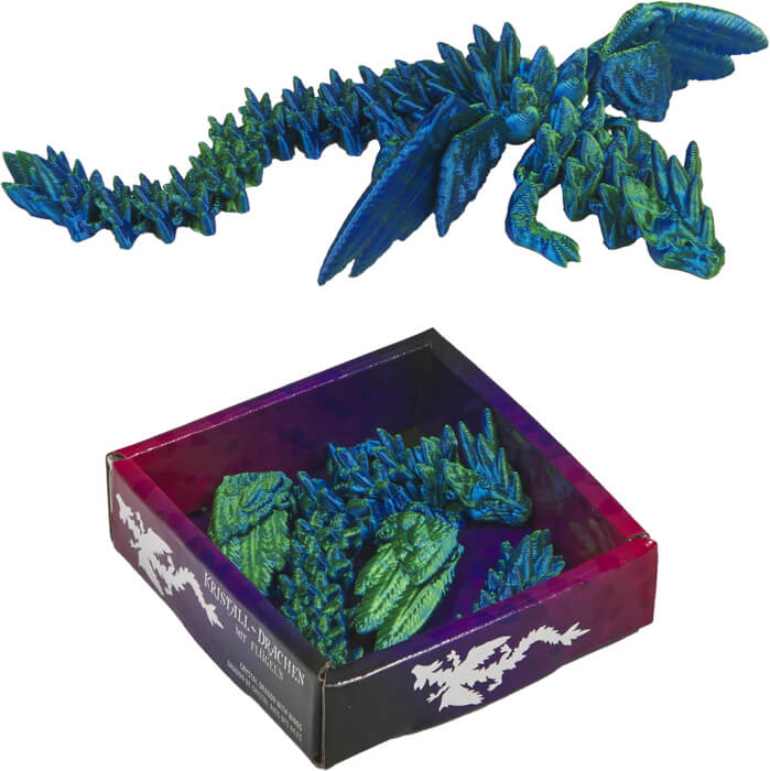 Kristall-Drache mit Flügeln - Kristalltier (einzeln)
