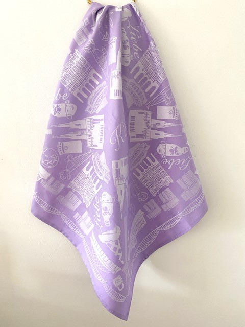 Citytowel / Geschirrhandtuch Kölsche Liebe - flieder