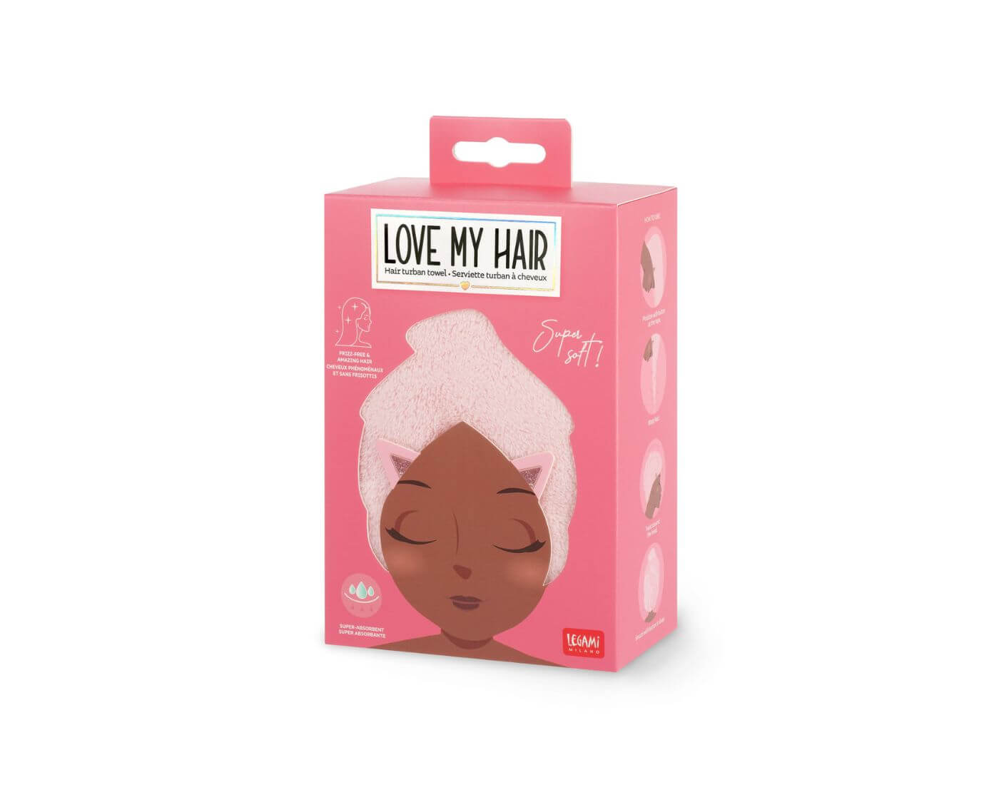 legami-turban-rosa-3-1 Turban-Handtuch für die Haare - Love my Hair Kitty