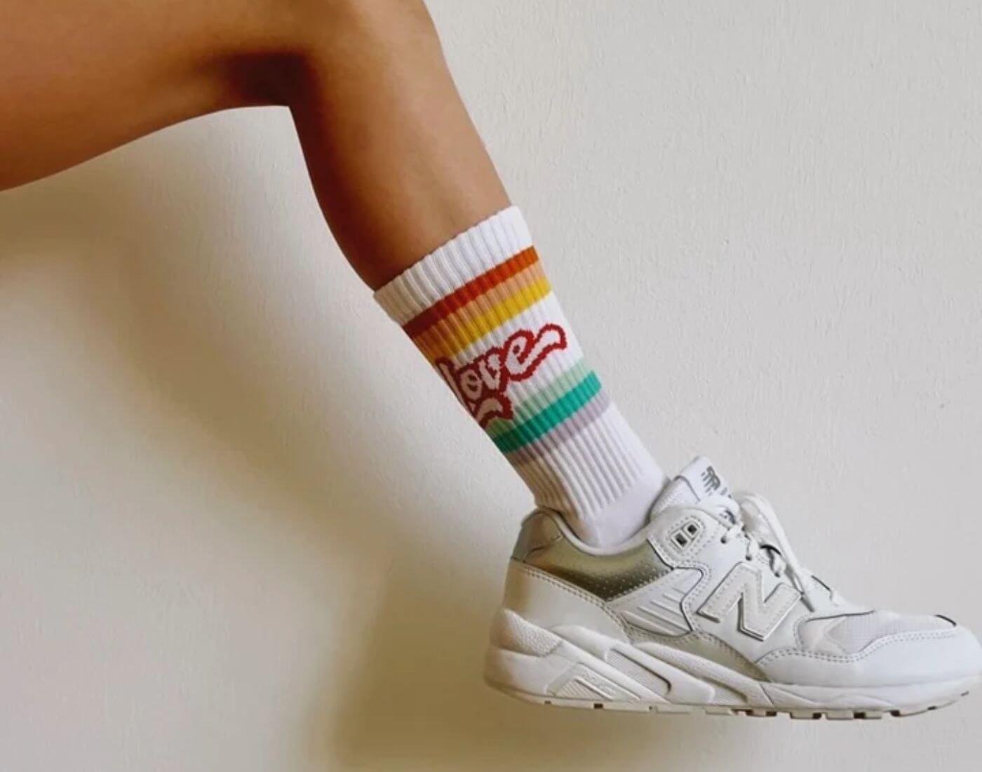 Socken RAINBOW LOVE | white - (Größe 35 - 38)