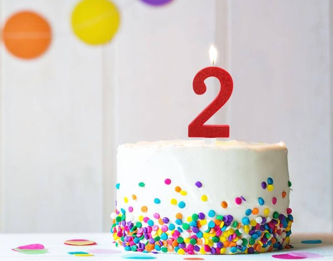 BIRTHDAY FUN Zahlenkerze 2 Glitter Maxi