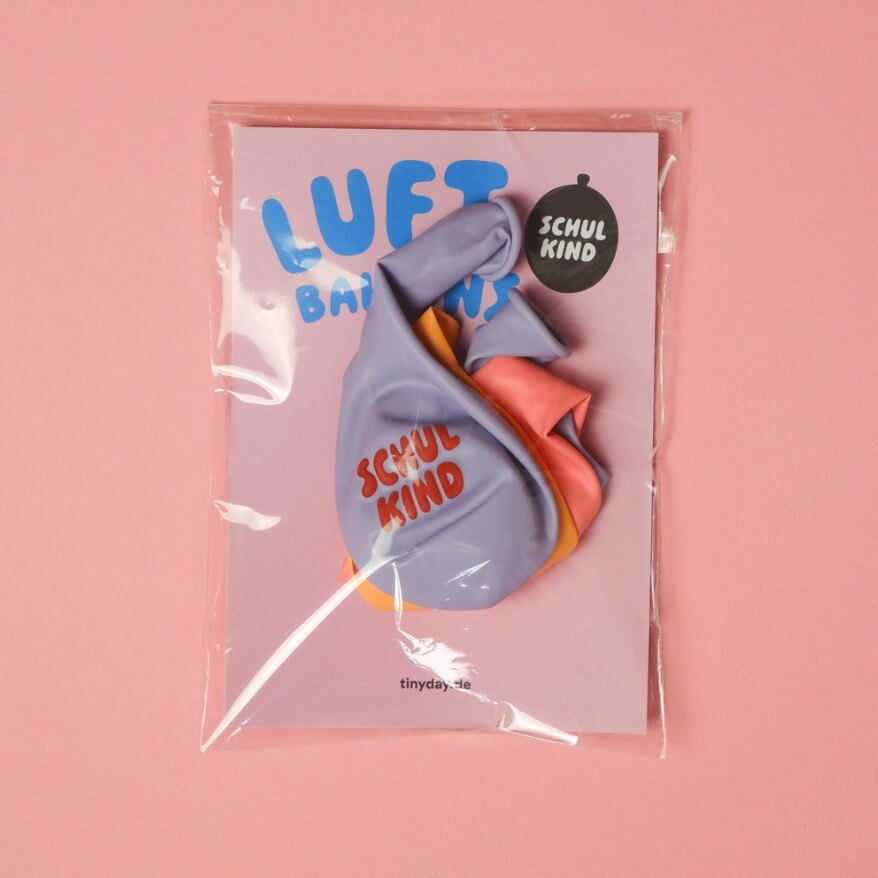 Schulkind Luftballon 6er Set | rosa-Mix