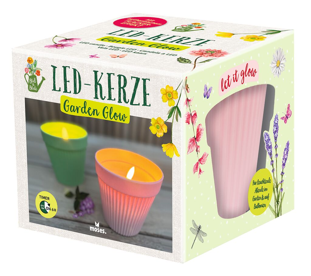 Blatt & Blüte LED-Kerze Garden Glow (einzeln)